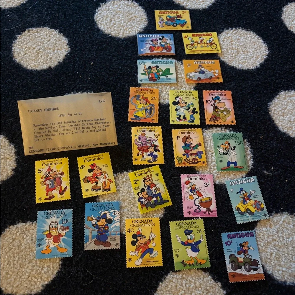 Vintage mint Disney postage stamps